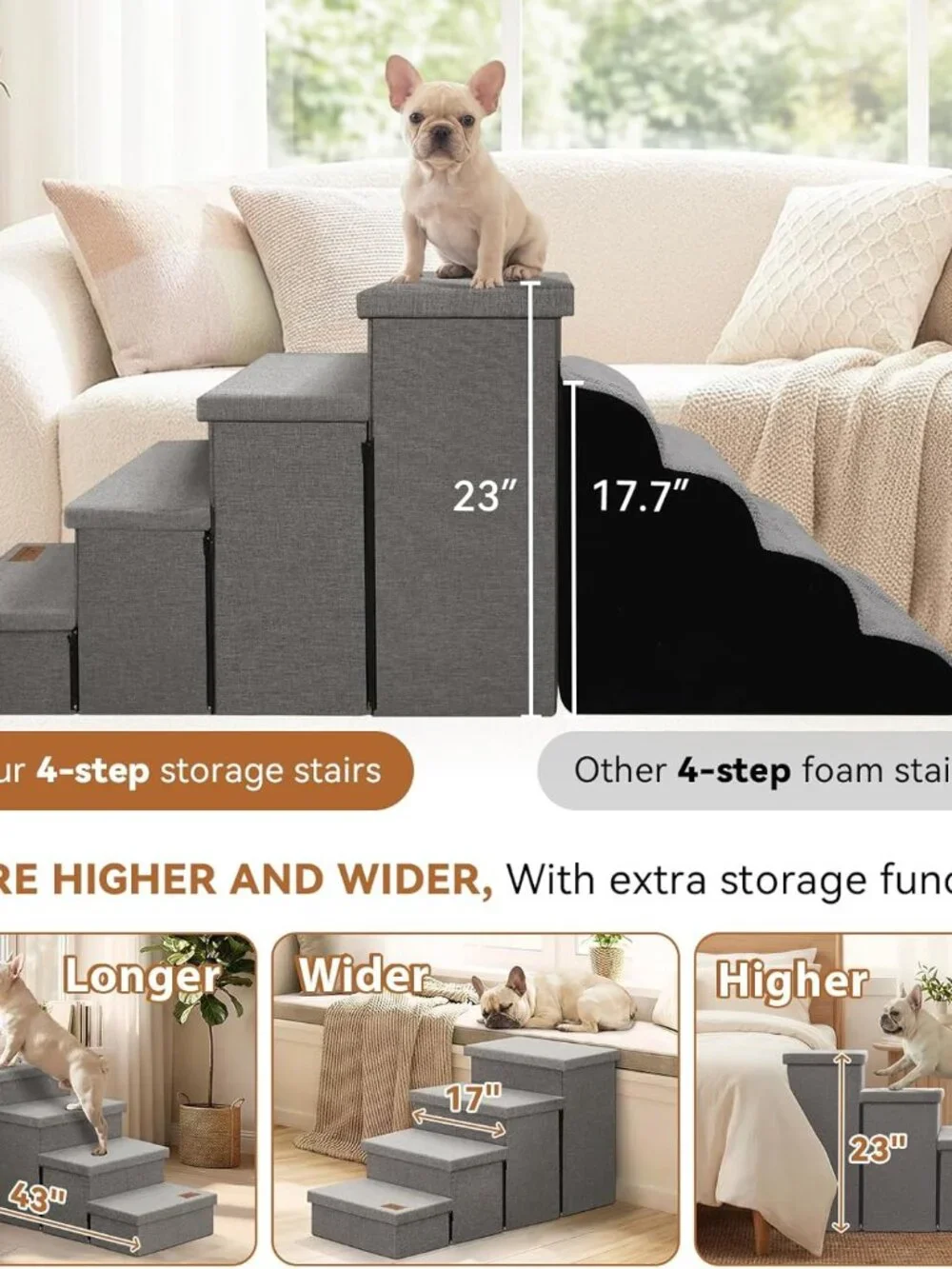 Zerbuger Dog Stairs with Storage 23